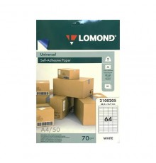Адресные наклейки 64-дел A4, 50л (48,5*16,9) Lomond