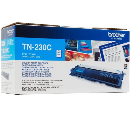 Оригинальный голубой картридж Brother TN-230C (TN230C) для Brother DCP-9010CN, HL-3040CN, MFC-9120CN, HL-3070CW, MFC-9320CW на 1400 стр.