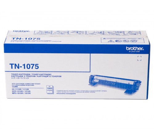 Оригинальный тонер-картридж BROTHER TN-1075 для Brother DCP-1510R, DCP-1512R, HL-1110R, HL-1112R, MFC-1810R, MFC-1815R. (черный, 1000 стр.)
