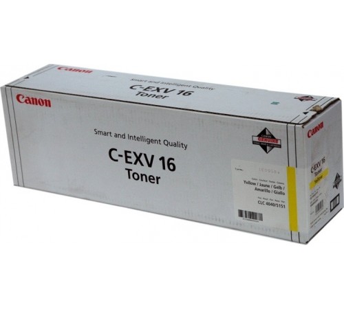 Картридж Canon C-EXV16Y для Canon CLC 4040, CLC 5151, iR C5185i, оригинальный, жёлтый, 36000 стр.