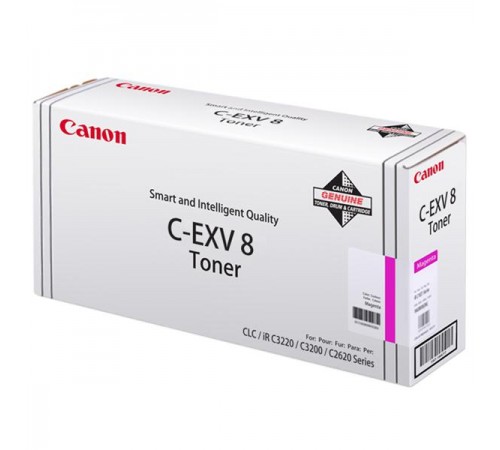 Картридж Canon C-EXV8M для Canon iR C2620, iR C3200, iR C3220, CLC 2620, CLC 3200, CLC 3220, оригинальный, пурпурный, 25000 стр.