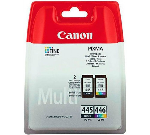Картридж Canon PG-445+CL-446 для Canon Pixma MG2440, 2540, оригинальный (набор цветной+чёрный, 180 стр.)