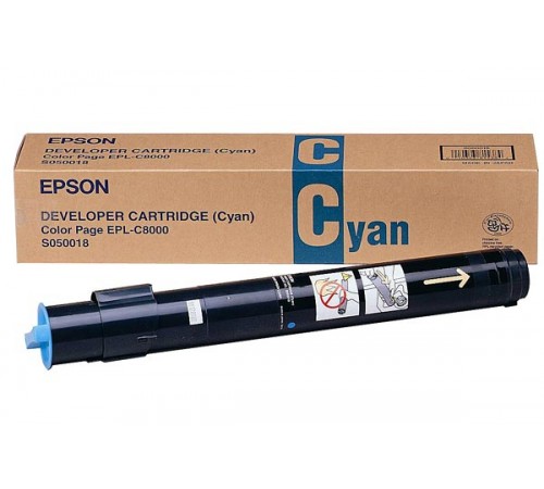 Картридж Epson S050018 для Epson EPL-C8000, C8200, оригинальный, (голубой, 6000 стр.)