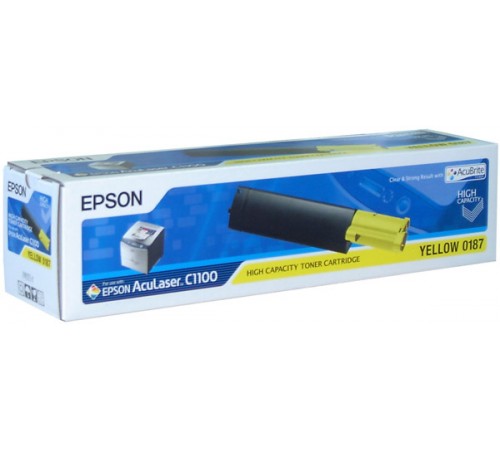 Картридж Epson S050187 (C13S050187) для Epson AcuLaser C1100, CX11, CX11N, CX11NF, оригинальный, (жёлтый, 4000 стр.)