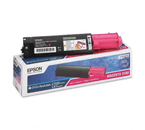 Картридж Epson S050188 (C13S050188) для Epson AcuLaser C1100, CX11, CX11N, CX11NF, оригинальный, (пурпурный, 4000 стр.)
