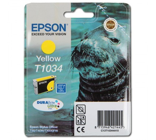 Картридж Epson T10344A для Epson Office T30, T40W, TX600FW, оригинальный, увеличенный (жёлтый, 960-1045 стр.)