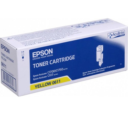 Картридж Epson S050611 (C13S050611) для Epson AcuLaser C1700, C1750, CX17, оригинальный, желтый, 1400 стр.