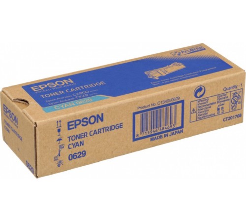 Картридж Epson S050629 (C13S050629) для Epson AcuLaser C2900, CX29, оригинальный, голубой, 2500 стр.