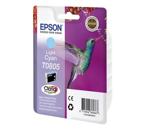 Оригинальный картридж T08054010 для EPSON Stylus Photo P50, PX660 светло-голубой, струйный