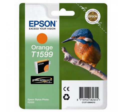 Оригинальный картридж T1599 для Epson Stylus Photo R2000 оранжевый, струйный