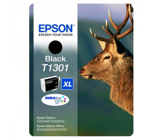 Картридж Epson T1301 (C13T13014010) для Epson, чёрный, 945 стр. 