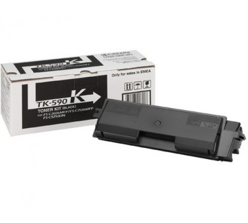 Заправка картриджа TK-590K Black для цветных лазерных принтеров и МФУ Kyocera FS-C2026MFP, FS-C2126MFP, FS-C2526MFP, FS-C2626MFP, FS-C5250DN на 7000 стр. с заменой чипа