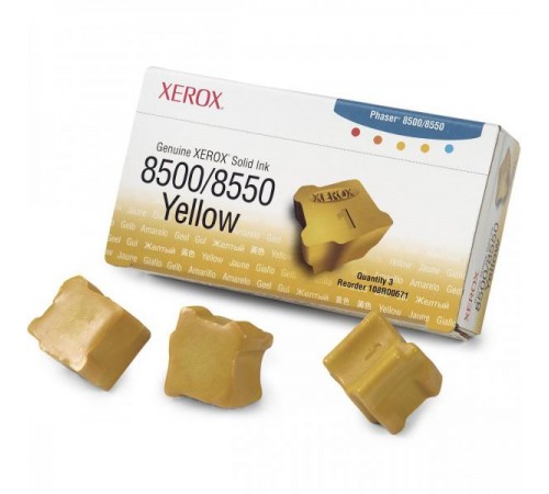 Твердые чернила Xerox 108R00671 для Xerox Phaser 8500, 8550, оригинальные (жёлтые, 3 шт, 3000 стр)