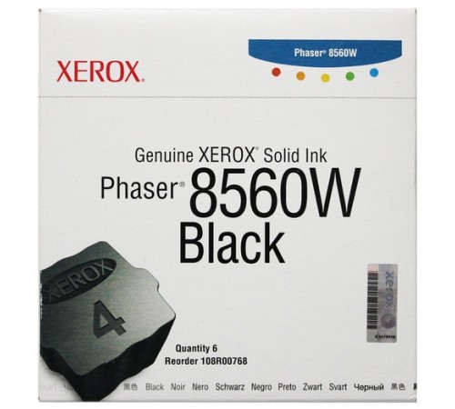 Твёрдые чернила Xerox 108R00768 для Xerox Phaser 8560, оригинальные (чёрные, 6 шт, 6000 стр)
