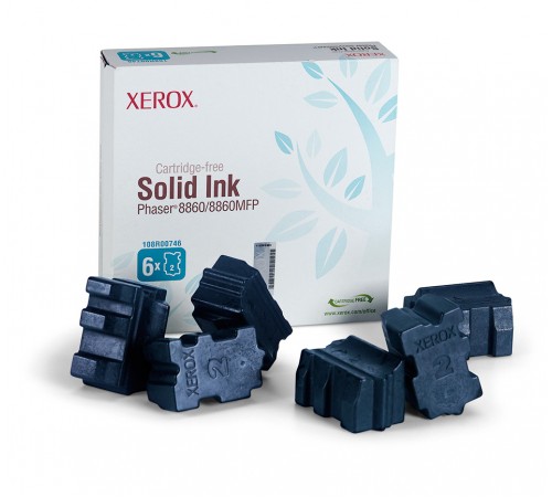 Твёрдые чернила Xerox 108R00817 для Xerox Phaser 8860, оригинальные (голубые 6 шт, 14000 стр)
