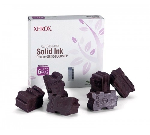 Твёрдые чернила Xerox 108R00818 для Xerox Phaser 8860, оригинальные (пурпурные, 6 шт, 14000 стр)