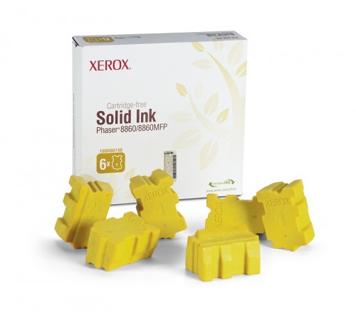 Твёрдые чернила Xerox 108R00819 для Xerox Phaser 8860, оригинальные (жёлтые, 6 шт, 14000 стр)