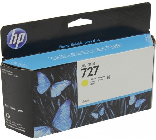 Оригинальный картридж B3P21A №727 для принтеров HP Designjet T1500/T2500/T920, жёлтый, струйный, 130 мл