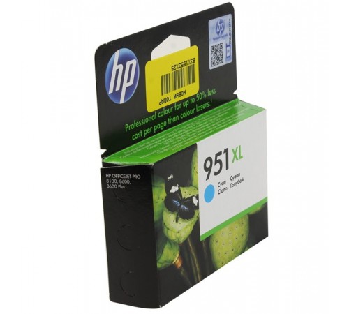Оригинальный картридж CN046AE №951XL для принтеров HP Officejet 8100/8600/8600 Plus, струйный (голубой, 1500 стр.)
