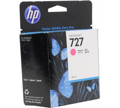 Оригинальный картридж B3P14A №727 для принтеров HP Designjet T1500/T2500/T920, пурпурный, струйный, 40 мл