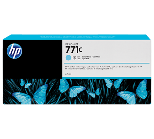 Оригинальный картридж B6Y12A 771C для принтеров HP Designjet Z6200/Z6600/Z6800, светло-голубой, струйный, 775 мл