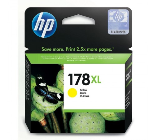 Оригинальный картридж CB325HE №178XL для принтеров HP Photosmart C5383/C6383/D5463, жёлтый, струйный, 750 стр