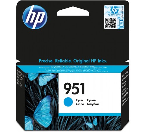 Оригинальный картридж CN050AE №951 для принтеров HP Officejet Pro 8100/276dw/251dw, голубой, струйный, 700 стр