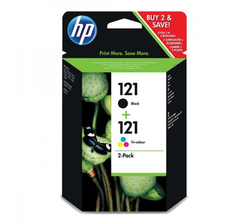 Оригинальный картридж CN637HE №121 для принтеров HP Deskjet F2483/F4283/D2563, чёрный+цветной, струйный, 200+165 стр