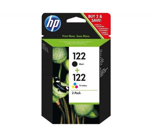 Комплект оригинальных картриджей HP CR340HE №122 для принтеров HP Deskjet 1000/2000/3000, чёрный+цветной, струйный, 120+100 стр