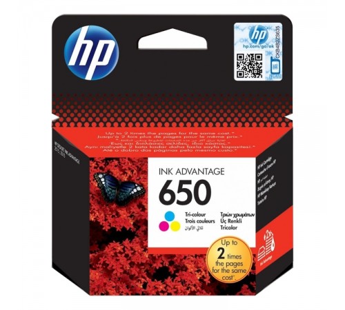 Оригинальный картридж CZ102AE №650 для принтеров HP Deskjet Ink Advantage 2515/3545/4515, цветной, струйный, 200 стр