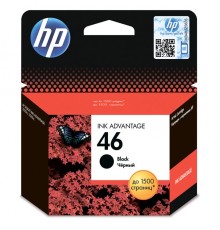 Оригинальный картридж CZ637AE №46 для принтеров HP Deskjet Ink Advantage 2020hc/2520hc, черный, струйный, 1500 стр
