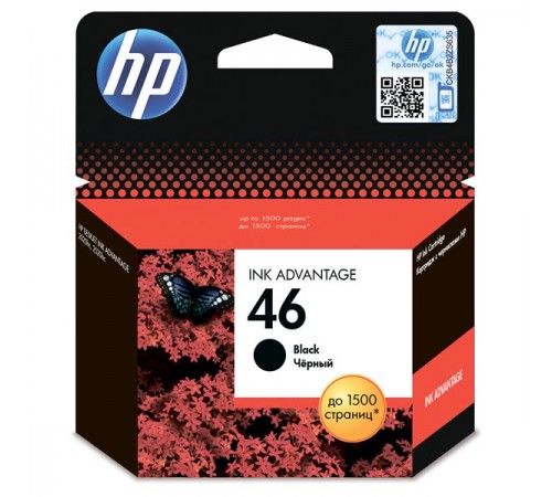 Оригинальный картридж CZ637AE №46 для принтеров HP Deskjet Ink Advantage 2020hc/2520hc, черный, струйный, 1500 стр