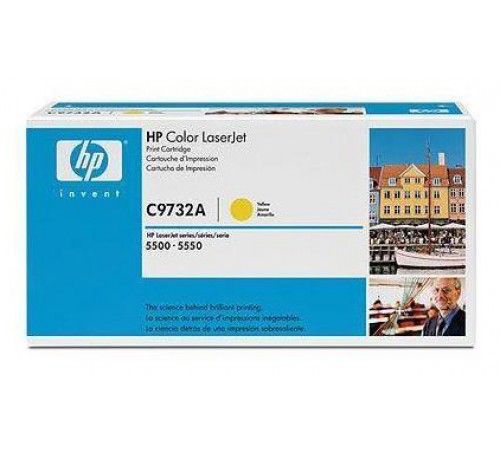 Картридж HP C9732A: яркий желтый для HP CLJ 5500, 5550 (12000 стр.)