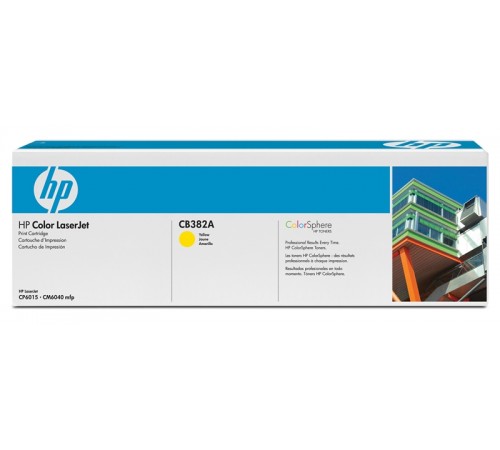 Оригинальный картридж HP CB382A для HP Сolor LJ CP6015, CM6030MFP, жёлтый, 21000 стр.