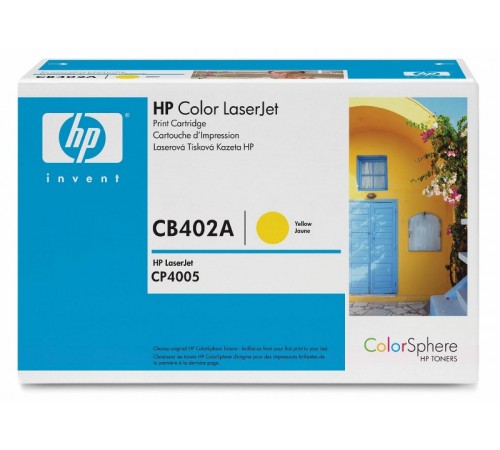 Оригинальный картридж HP CB402A для HP Сolor LJ CP4005, жёлтый, 7500 стр.