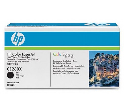 Оригинальный картридж HP CE260X для HP Сolor LJ CP4525, чёрный, 17000 стр.