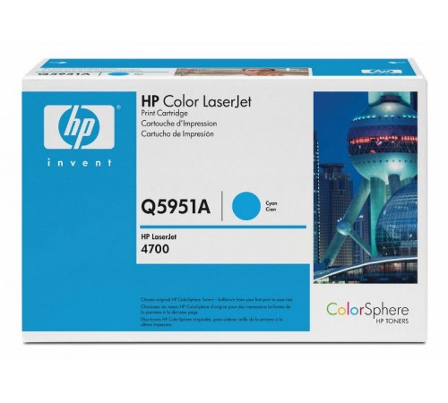 Оригинальный картридж HP Q5951A для HP CLJ 4700 (голубой, 10000 стр.)