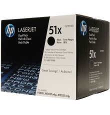 Двойная упаковка оригинальных картриджей HP Q7551XD для HP LaserJet P3005, M3027, M3035 (чёрный, 2 шт. х 12000 стр.)