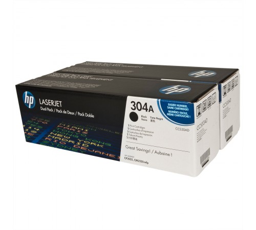 Двойная упаковка оригинальных картриджей HP CC530AD для HP Color LaserJet 2320,2025 series (чёрный, 2 шт. х 3500 стр.)