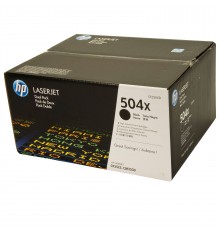 Двойная упаковка оригинальных картриджей HP CE250XD для HP Color LaserJet CP3525, CM 3530 series (чёрный, 2 шт. х 10500 стр.)