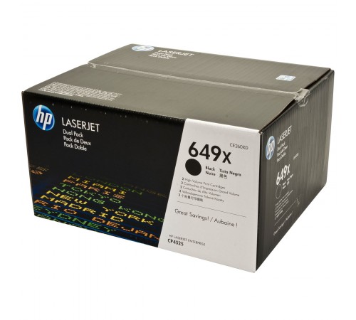 Двойная упаковка оригинальных картриджей HP CE260XD для HP CLJ CP4525dn, 4525n, 4525xh (чёрный, 2 шт. х 17000 стр.)