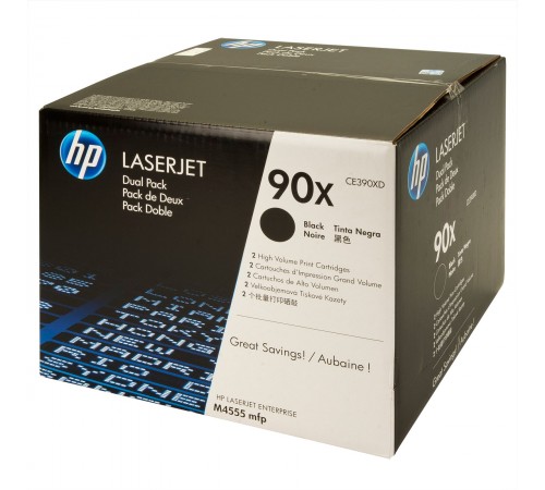 Двойная упаковка оригинальных картриджей HP CE390XD для HP LaserJet M4555mfp, M601, M602, M603 (чёрный, 2 шт. х 24000 стр.)