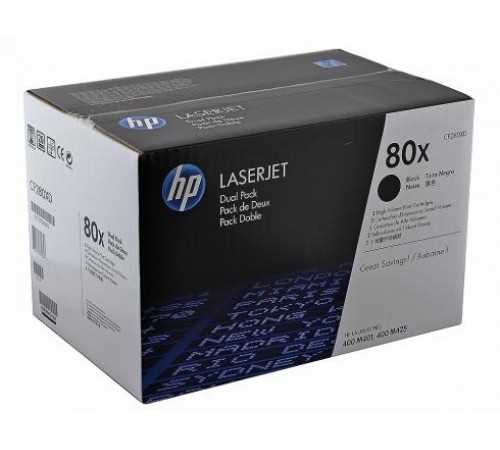 Двойная упаковка оригинальных картриджей HP CF280XD для HP LaserJet Pro 400, M401, Pro 400 M425dn (чёрный, 2 шт. х 6900 стр.)