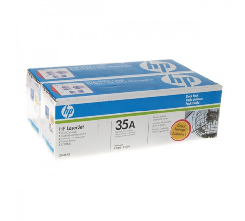 Двойная упаковка оригинальных картриджей HP CB435AD для HP LaserJet P1005, P1005 Limited, P1006, P1009 (чёрный, 2 шт. х 1500 стр.)