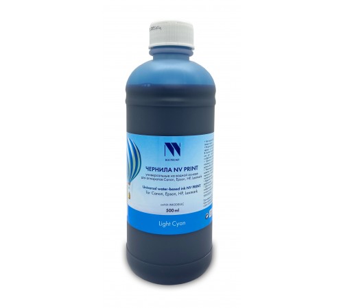 Чернила NV PRINT универсальные на водной основе для Сanon, Epson, НР, Lexmark (500 ml) Light Cyan