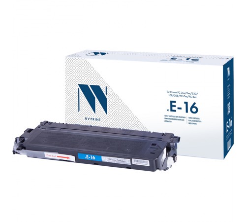Лазерный картридж NV Print NV-E16 для Canon FC-2xx, 3xx, 530, 108, 208, PC-7xx, PC-8xx (совместимый, чёрный, 2000 стр.)