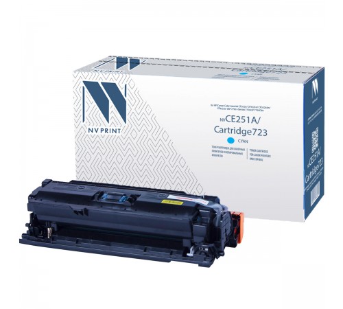 Лазерный картридж NV Print NV-CE251A, 723C для HP LaserJet Color CP3525, CP3525dn, CP3525n, CP3525x, CM3530 (совместимый, голубой, 7000 стр.)
