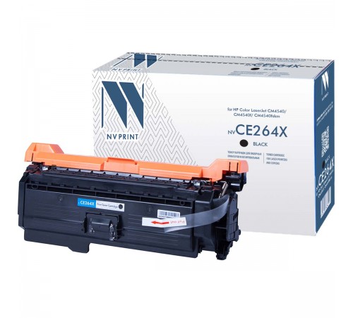 Лазерный картридж NV Print NV-CE264XBk для HP LaserJet Color CM4540, CM4540f, CM4540fskm (совместимый, чёрный, 17000 стр.)