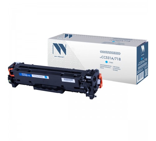 Лазерный картридж NV Print NV-CC531A, 718C для HP LaserJet Color CP2025, CP2025dn, CP2025n, MFP-CM2320fx (совместимый, голубой, 2800 стр.)