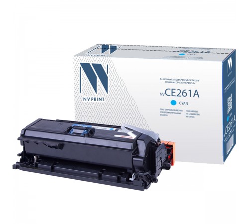 Лазерный картридж NV Print NV-CE261AC для HP LaserJet Color CP4025n, CP4025dn, CP4525n, CP4525dn, CP4525xn (совместимый, голубой, 11000 стр.)